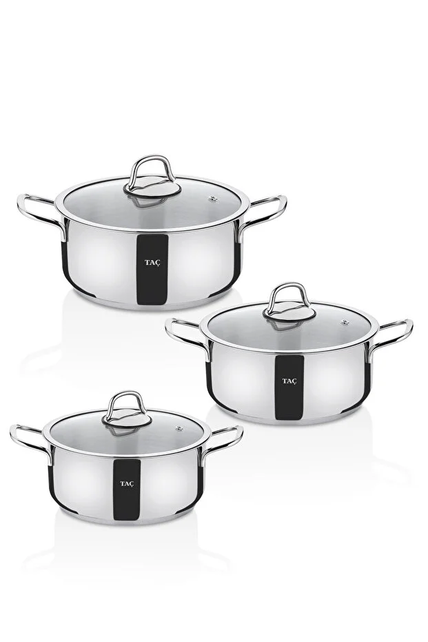 Bengü Pro 6 Parça Paslanmaz Çelik Tencere Seti (16-18-20 cm)